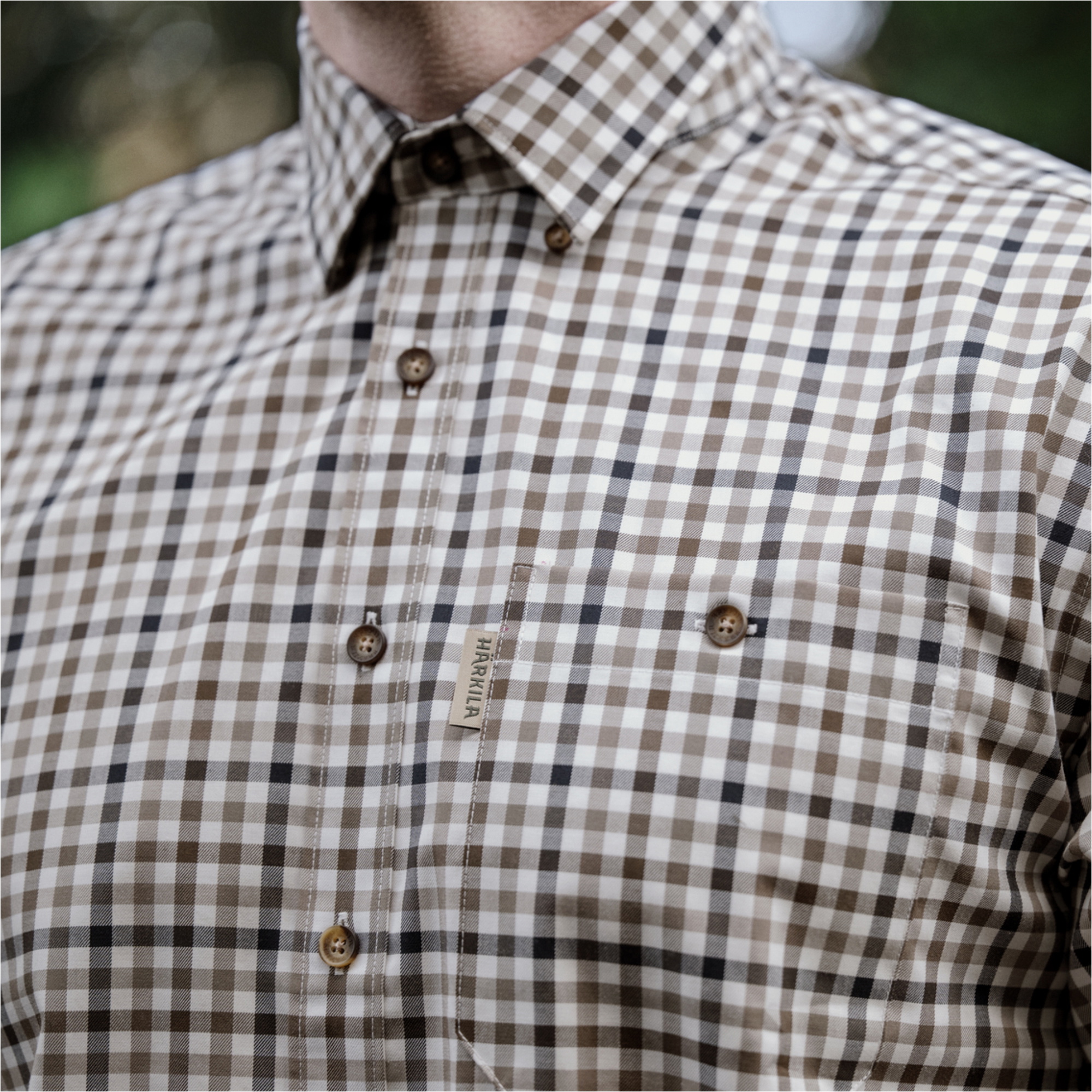 2026 Harkila Mens Milford Shirt 102530192001 - Blue / Beige Check